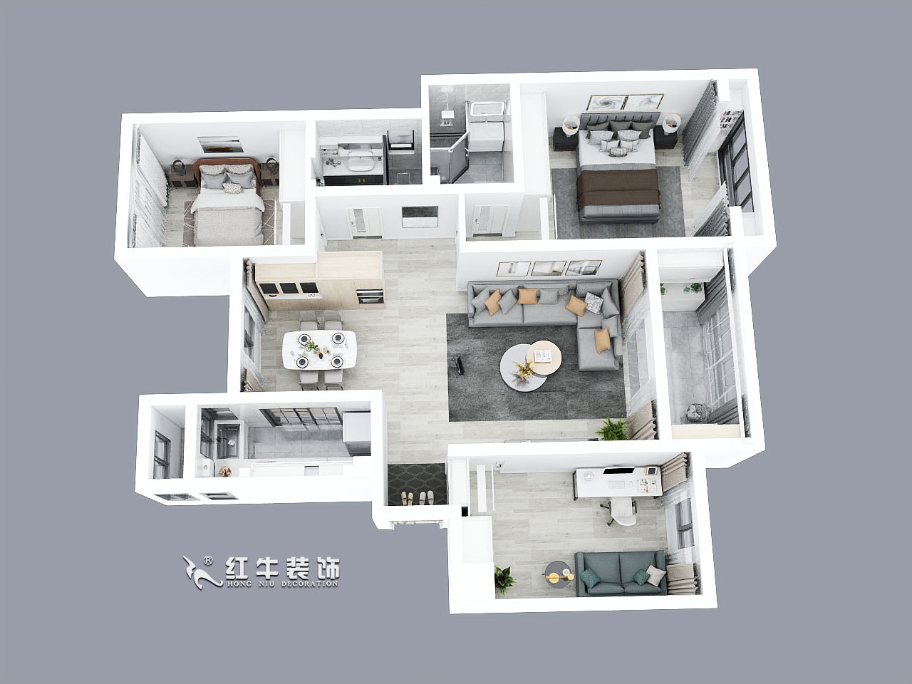 刘小勇_荣盛首府2-703-126㎡-现代简约风格_鸟瞰图+logo